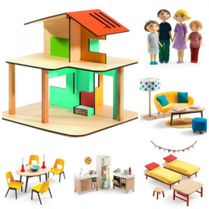 Domeček pro panenky - můj malý dům -  velký set s rodinkou a nábytkem