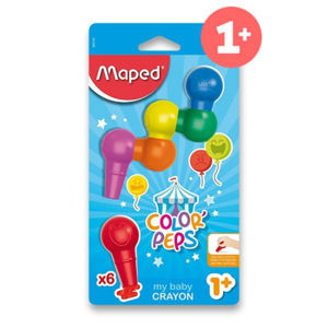 Voskové pastely Maped Color'Peps Baby Crayons, 6 barev
