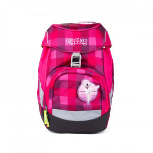 Školní batoh Ergobag prime - Purpurový károvaný