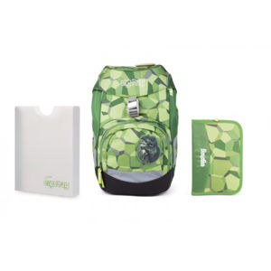 Školní set Ergobag prime zelený - batoh + penál + desky
