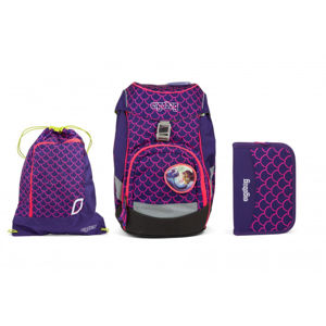 Školní set Ergobag prime Fluo růžový - batoh + penál + sportovní pytel
