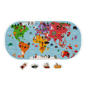 Puzzle - Mapa světa - hračka do vody - 28 ks - promáčklý obal sleva 20%