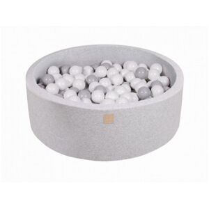 Suchý bazének s míčky 90 x 30 cm, 200 míčků, světle šedá: šedá, bílá
